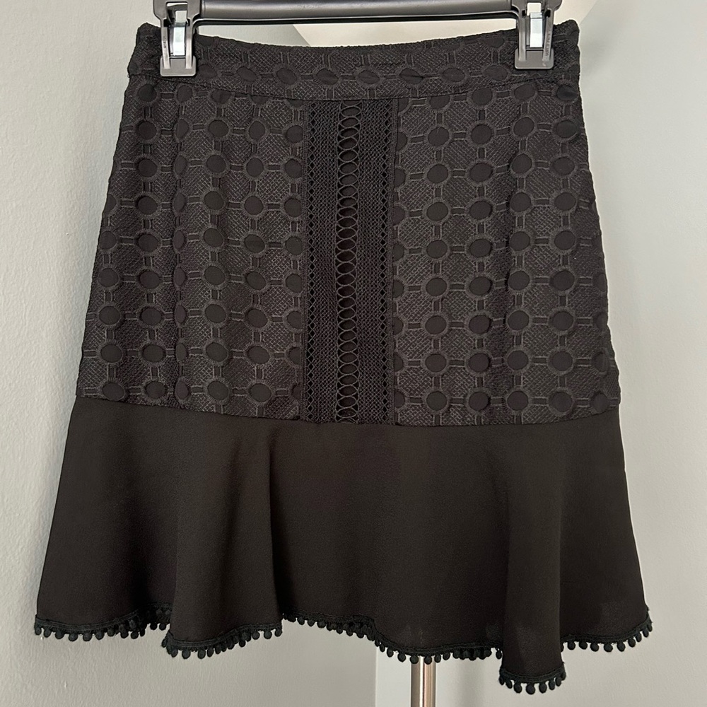 Beautiful NWT black embroidered skirt XS